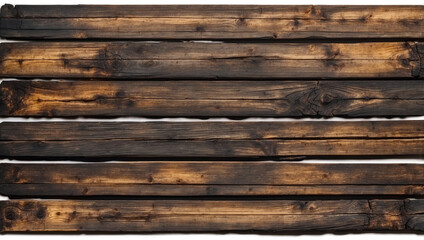 A Set of Burnt Wooden Planks Showcasing Unique Textures and Rustic Charm