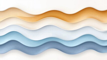 Fototapeta premium Abstract Waves in Warm and Cool Tones for Modern Design and Background Applications