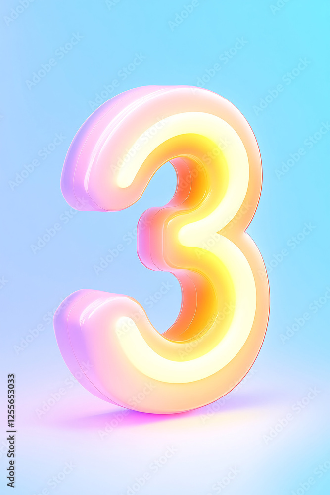 Poster 3d rendering digital font big sale event countdown concept element