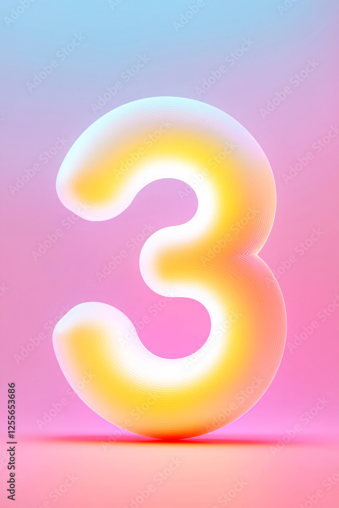 Poster 3d rendering digital font big sale event countdown concept element