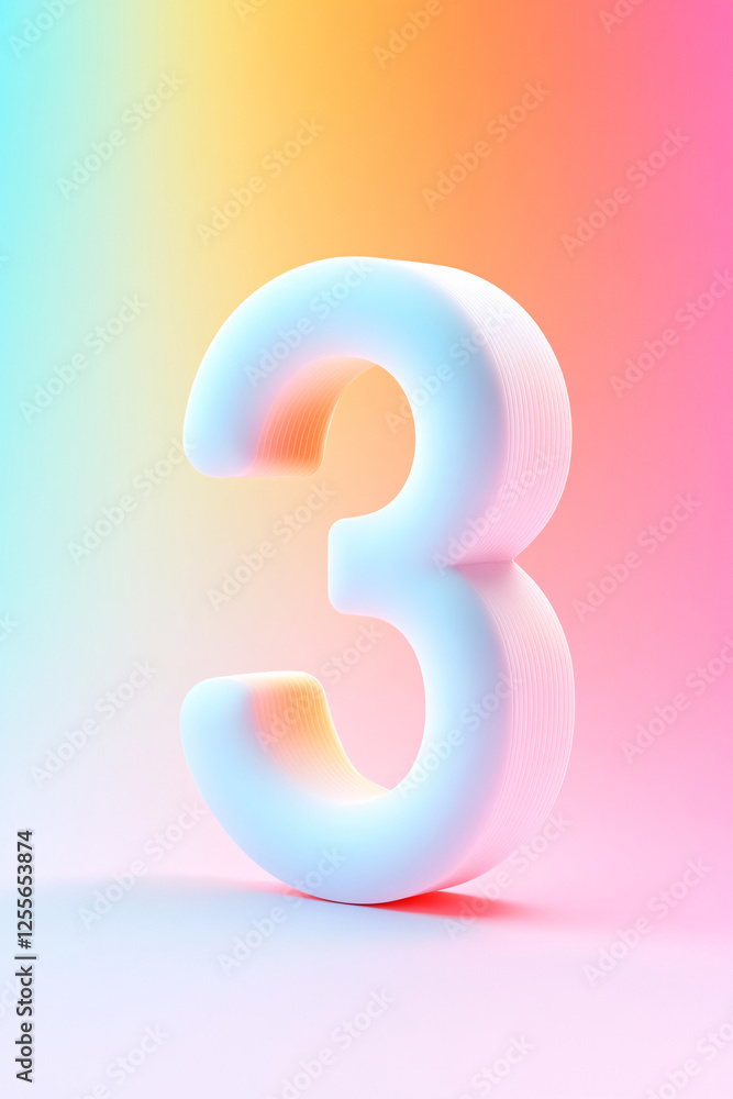 Poster 3d rendering digital font big sale event countdown concept element