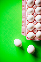 eggs on green background