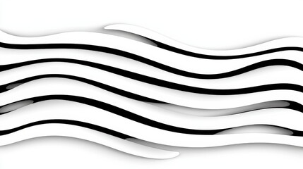 Elegant Black and White Abstract Wave Pattern for Modern Design Projects and Background Use