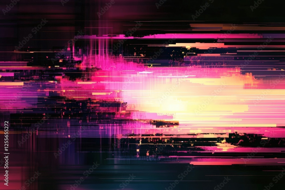 Poster glitch effect overlays, digital distortion textures,digital glitch transition with distorted effect