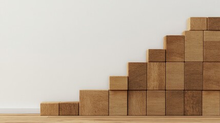 A staircase made of ascending bar graphs, illustrating the step-by-step approach to building wealth through financial planning