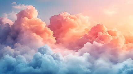 A watercolor effect where sky blue gently dissolves into soft peach.
