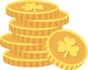 gold coins pile St.Patrick's Day.
St.Patrick's Day Gold Coins Stack.
Transparent background.