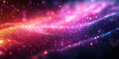 Cosmic Sparkle: A Vibrant Abstract of Glittering Nebula