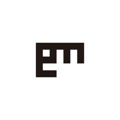 Letter em combination, square geometric symbol simple logo vector