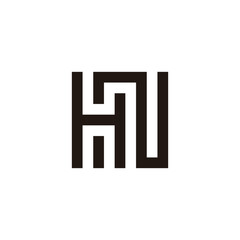Obraz premium Letter HN square geometric symbol simple logo vector