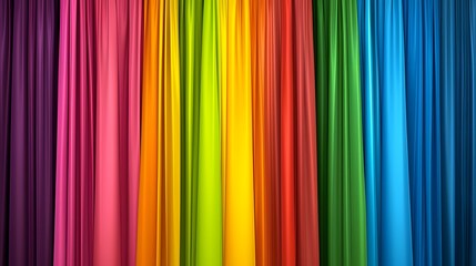 Obraz premium Colorful Fabric Drapes in Vibrant Shades of Red, Yellow, and Blue