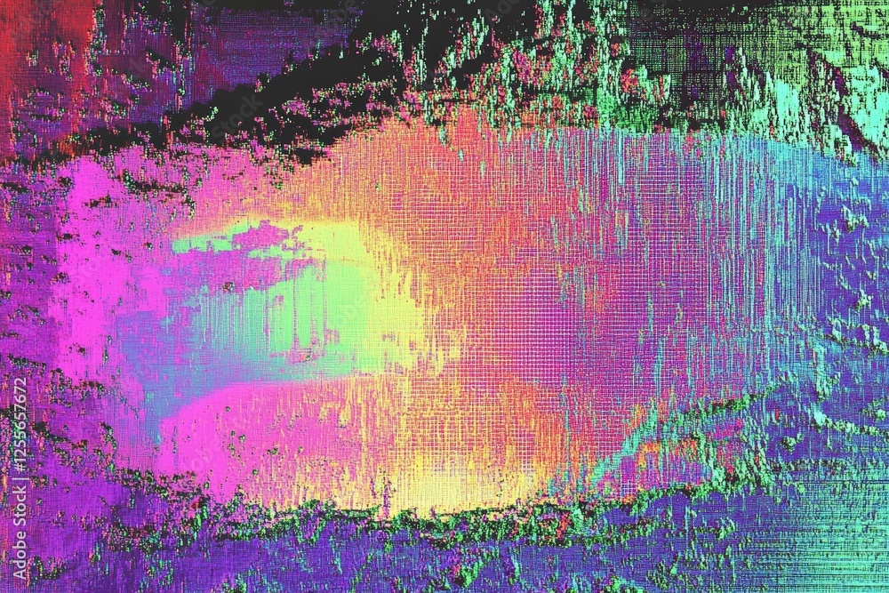 Poster glitch effect overlays, digital distortion textures,digital glitch transition with distorted effect