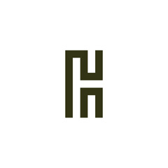 Obraz premium Letter Nn square geometric symbol simple logo vector