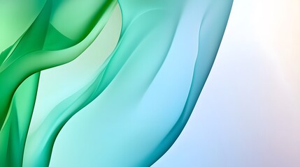 Fototapeta premium Fluid Abstract Waves in Soft Green and Blue Tones for Backgrounds