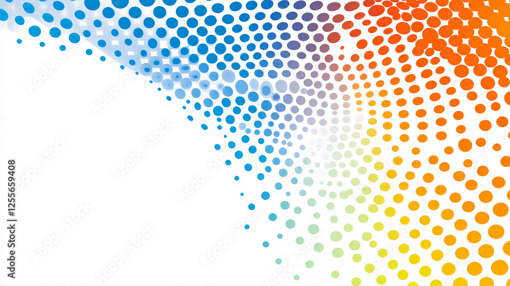 Poster abstract dynamic halftone dot style colorful background template banner illustration design