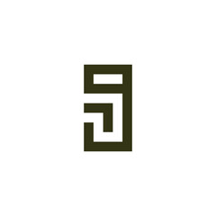 Letter g number 1 square geometric symbol simple logo vector