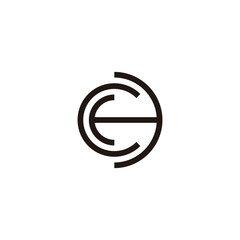 Obraz premium Letter CH circle, curve geometric symbol simple logo vector