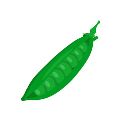 Pea Pod Flat Icon, Vector illustration