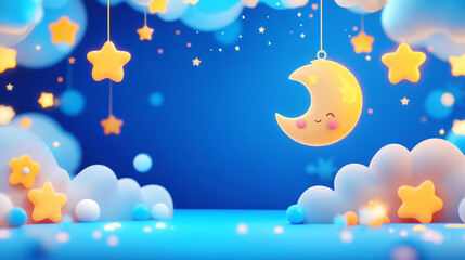 Fototapeta premium Beautiful and romantic vast starry sky, beautiful star illustration background with gold as the main tone