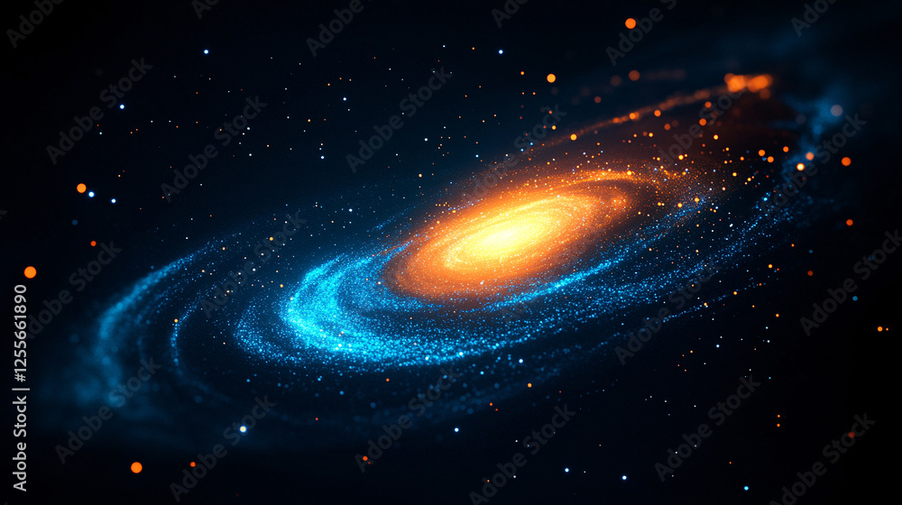 Canvas Prints digital space abstract graphic poster with galaxy and nebula