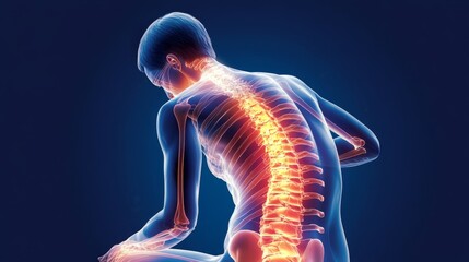 Back Pain Bad Posture Woman Sitting, 