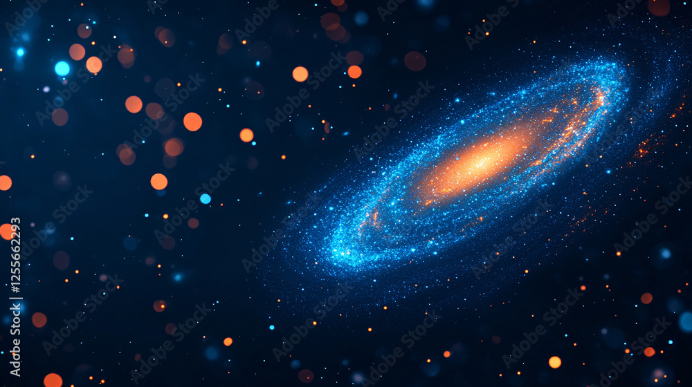 Canvas Prints digital space abstract graphic poster with galaxy and nebula
