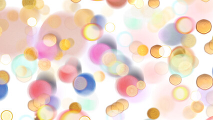 Festive bokeh lights glittering on transparent background