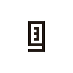 3 in g square geometric symbol simple logo vector