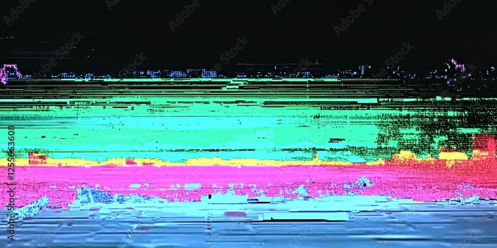 Poster glitch effect overlays, digital distortion textures,digital glitch transition with distorted effect