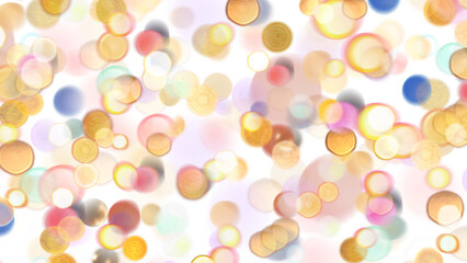 Festive bokeh lights glittering on transparent background