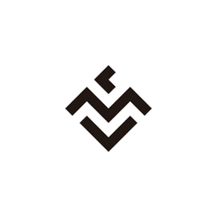 Letter cMv square geometric symbol simple logo vector