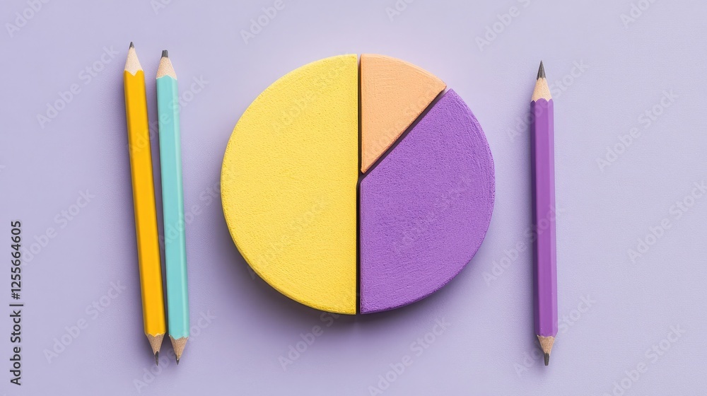 Poster a digital pie chart with a highlighted segment for target audience demographics