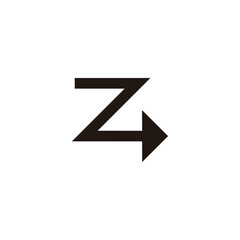 Letter Z direction geometric symbol simple logo vector