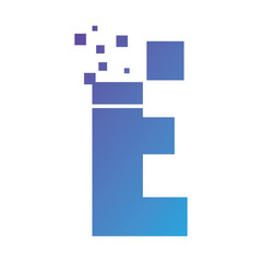 Initial letter alphabet pixel style logo vector