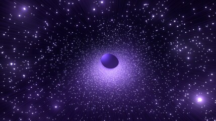 Fototapeta premium Purple cosmic wormhole, starfield background