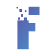 Initial letter alphabet pixel style logo vector