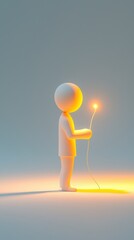 Child Holding Bright Spark in Hands Against Soft Background for Creative Conceptual Imagery