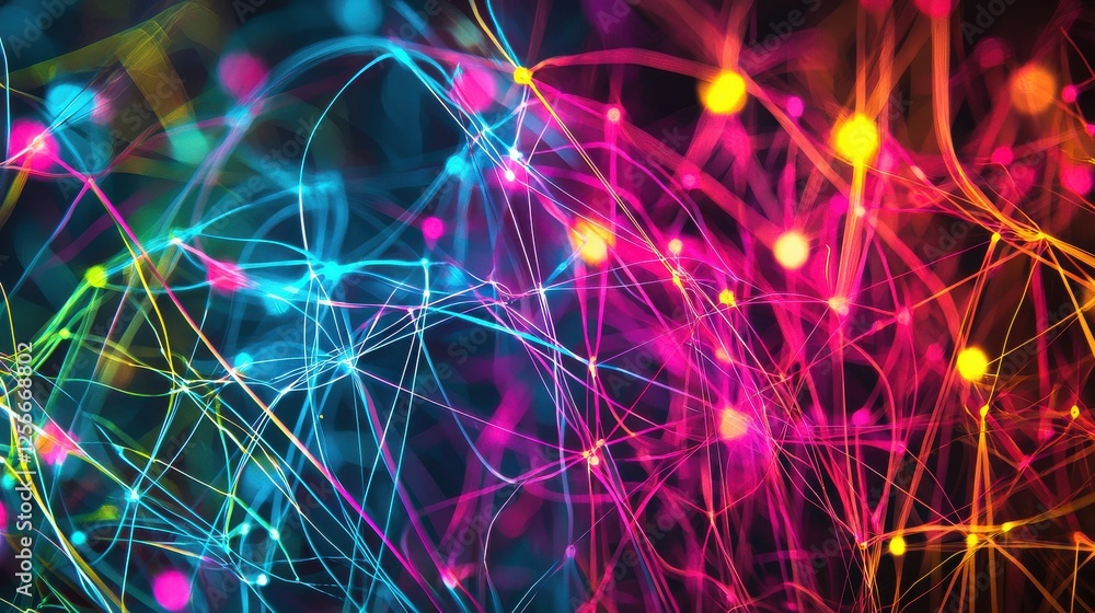 Poster abstract multicolored network design