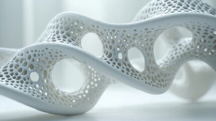 The artistic beauty of white hollow sculpture