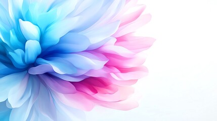 Obraz premium Vibrant abstract design featuring pink and blue petals on a clean white background. Perfect for creative projects, backgrounds, and digital art inspiration.