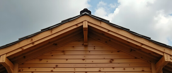 Toiture bois et tuiles noires 