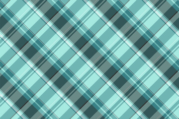 50s background fabric textile, flowing vector plaid check. Fuzzy texture seamless pattern tartan in teal and light colors.