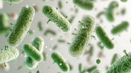 Microorganisms swimming through translucent environment, display