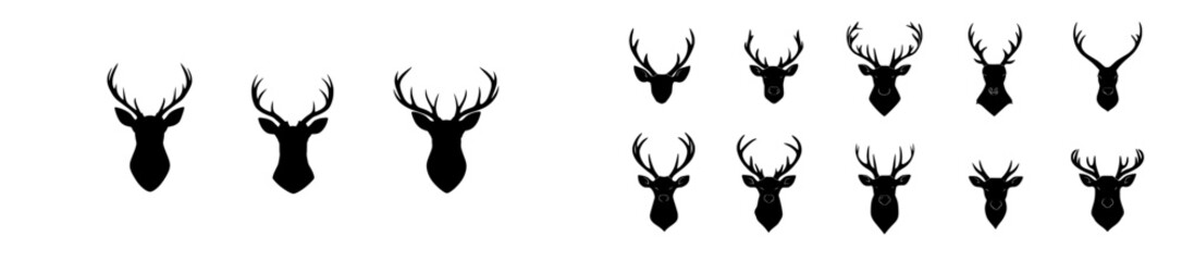 Stag silhouette, modern design on white background
