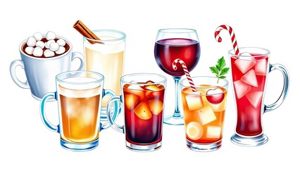Festive Holiday Drinks Hot Chocolate Eggnog Mulled Wine Cocktails