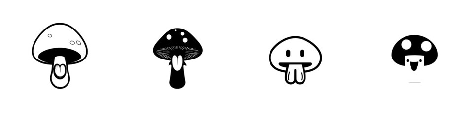 A modern design template featuring a simple mushroom icon