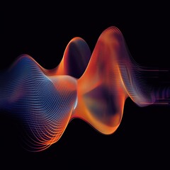 Fototapeta premium Fiery Wave Illumination. Abstract wave lines pattern dynamic colorful light flowing isolated on black background. concept of music, party, technology, modern. Abstract flowing wavy lines. Colorful dyn