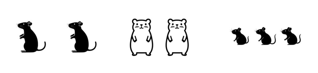 A modern rat design on a white backdrop, part of an animal collection