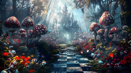 A alice in wonderland background