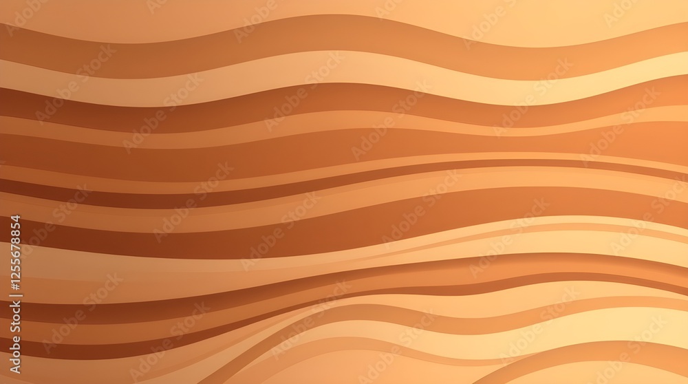 Wall mural Horizontal abstract background, vector illustration.  Pastel color palette of browns and beiges, strong lighting, creating harsh shadows, earth tones, wavy texture.